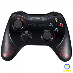 Tay cầm chơi game không dây PXN 9616 Pro Black RED Bluetooth Wireless form XBOX dành cho PC / Android / Smart TV / Playstation 3 ( Có RUNG )