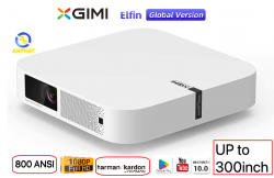 Máy chiếu di động XGIMI Elfin Mini hỗ trợ 4K xem Phim và game, Android TV 10.0, 800 ANSI Lumens, HDR 10, Loa Harman Kardon, Auto Keystone, Tự động lấy nét , 800ansi , upto 300inch