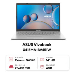 Laptop Asus X415MA-BV451W Bạc (Celeron N4020 | Ram 4GB | 256GB SSD | 14.0inch HD | Win 11)