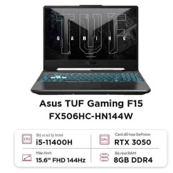 Laptop ASUS TUF Gaming F15 FX506HC-HN144W (Core™ i5-11400H | 8GB | 512GB | RTX™ 3050 4GB | 15.6 inch FHD | Win 11 | Đen)