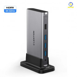 Bộ chuyển đổi Type C 9 trong 1 Lention CB-D53s - Xám