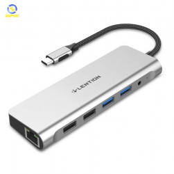 Bộ chuyển đổi Type C 10 trong 1 Lention CB-C69 - Bạc 