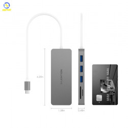 Bộ chuyển đổi Type C 5 trong 1 Lention C15 - Xám