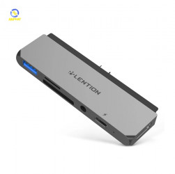 Bộ chuyển đổi Type C 6 trong 1 Lention CS17 - Xám 