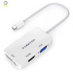 Bộ chuyển đổi Mini DisplayPort  3 trong 1 Lention ( Mini DP to VGA/DVI/HDMI )