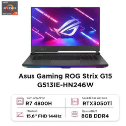 Laptop Asus ROG Strix G153 G513IE-HN246W (Ryzen 7 4800H | 8GB | 512GB | RTX 3050Ti 4GB | 15.6-inch FHD 144Hz | Win 11 | Xám)