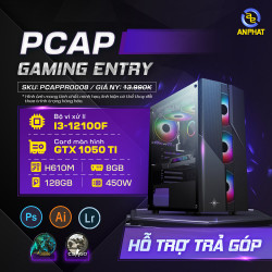 PCAP Gaming Entry (H610/i3-12100F/8GB RAM/GTX 1050Ti/SSD 128/ PSU 450W)