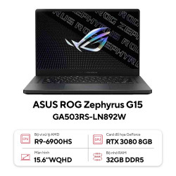 Laptop ASUS ROG Zephyrus G15 GA503RS-LN892W (Ryzen™ 9-6900HS | 32GB | 1TB | GeForce RTX™ 3080 8GB | 15.6 inch WQHD | Windows 11 Home | Đen)  