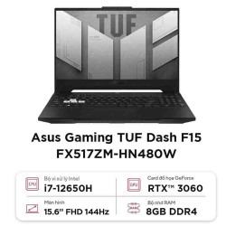 Laptop gaming ASUS TUF Dash F15 FX517ZM-HN480W (Core™ i7-12650H | 8GB | 512GB | GeForce RTX™ 3060 | 15.6inch FHD | Windows 11 Home | Off Black)  