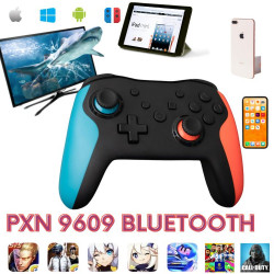  Tay Cầm Chơi Game không dây PXN 9609 Bluetooth NEON ( Xanh - Đỏ ) - Form Xbox cho PC / PS3 / Android / iOS 15 / Switch có Rung , Gyroscope 6 axis
