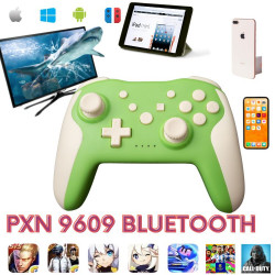  Tay Cầm Chơi Game không dây PXN 9609 Bluetooth Animal Green - XANH - Trắng - Form Xbox cho PC / PS3 / Android / iOS 15 / Switch có Rung , Gyroscope 6 axis