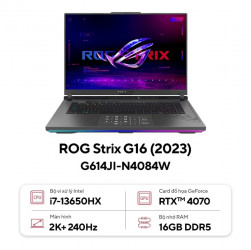 Laptop Asus ROG Strix G16 G614JI-N4084W (Intel® Core™ i7-13650HX | 16GB | 1TB | RTX 4070 8GB | 16 inch QHD+ | Win 11 | Xám)