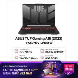 Laptop ASUS TUF Gaming A15 FA507NV-LP046W (Ryzen™ 7-7735HS | 8GB | 512GB | RTX™ 4060 8GB | 15.6-inch FHD 144Hz | Win 11| Jaeger Gray)