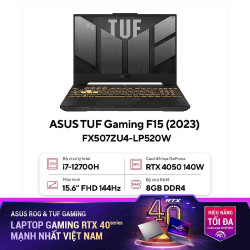 Laptop ASUS TUF Gaming F15 FX507ZU4-LP520W (Intel® Core™ i7-12700H | 8GB | 512GB | RTX™ 4050 6GB | 15.6-inch FHD 144Hz | Win 11| Jaeger Gray)