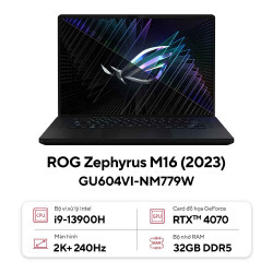 Laptop Asus ROG Zephyrus M16 GU604VI-NM779W (Intel® Core™ i9-13900H | RTX 4070 8GB |  32GB | 1TB |16 inch QHD+ | Win 11 | Đen)