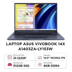 Laptop Asus Vivobook 14X A1403ZA-LY153W (Core i3-1220P | 8GB | 512GB | Intel UHD | 14 inch WUXGA | Win 11 | Xanh)