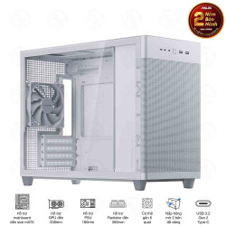 Vỏ Case Mini MicroATX ASUS Prime AP201 MESH TG WHITE (Matx / USB C/ Mặt Kính)