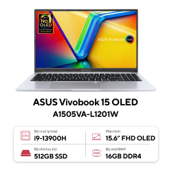 Laptop Asus Vivobook 15 OLED A1505VA-L1201W (Intel Core i9-13900H | 16GB | 512GB | Intel Iris Xe | 15.6 inch FHD | Win 11 | Bạc)