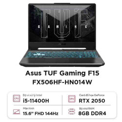 Laptop ASUS TUF Gaming F15 FX506HF HN014W  (Intel Core i5-11400H | 8GB | 512GB | RTX 2050 4GB | 15.6 inch FHD | Win 11 | Đen)