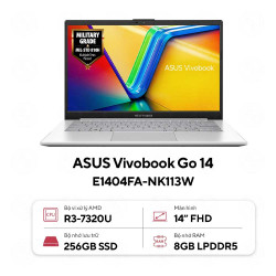 Laptop Asus Vivobook Go 14 E1404FA-NK113W (AMD Ryzen 3 7320U | 8GB | 256GB | AMD Radeon | 14 inch FHD  | Win 11 | Bạc)