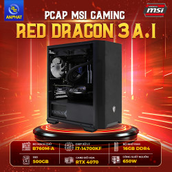PCAP MSI GAMING RED DRAGON 3 A.I ( i7-14700KF | 32GB DDR4 | RTX 4070 | 1000GB | 650W | Tản nhiệt nước MSI 360 ) - Cấu hình MSI Build PC sẵn dành cho Fan Rồng Đỏ