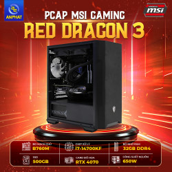 PCAP MSI GAMING RED DRAGON 3 A.I ( i7-14700KF | 32GB DDR4 |  RTX 4070 | 500GB | 650W) -  Cấu hình MSI Build PC sẵn dành cho Fan Rồng Đỏ