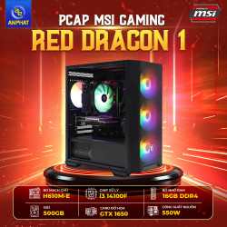 PCAP MSI GAMING RED DRAGON 1 ( i3-14100F | 16GB DDR4 | GTX 1650 | SSD 500GB | PSU 550W) - Cấu hình MSI Build PC sẵn dành cho Fan Rồng Đỏ