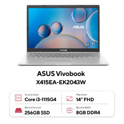 Laptop Asus Vivobook X415EA-EK2043W (Intel Core i3-1115G4 | 8GB | 256GB | Intel UHD | 14 inch FHD | Win 11 | Bạc)