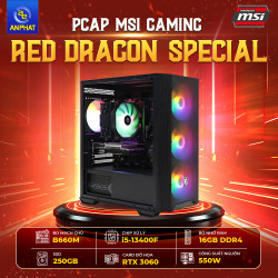 PCAP MSI GAMING RED DRAGON SPECIAL ( i5-13400F | 16GB DDR4 |  RTX 3060 | 480GB ) - Cấu hình MSI Build PC sẵn dành cho Fan Rồng Đỏ