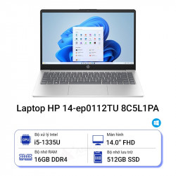 Laptop HP 14s-ep0112TU 8C5L1PA (Intel Core i5-1335U | 16GB | 512GB | Intel Iris Xe | 14 inch FHD | Win 11 | Bạc)