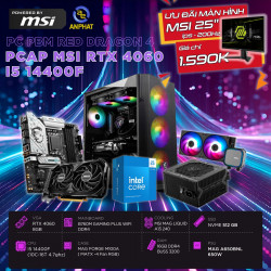 PCAP MSI RTX 4060 8GB RED DRAGON 4 (i5 14400F - 16GB RAM - 500GB SSD) POWERED BY MSI