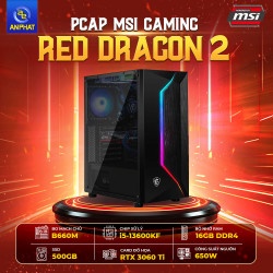 PCAP MSI GAMING RED DRAGON 2 ( i5-14400F | 16GB DDR4 |  RTX 4060 | 500GB | 650W | Tản nhiệt nước RGB 240) - Cấu hình MSI Build PC sẵn dành cho Fan Rồng Đỏ