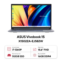 Laptop Asus VivoBook 15 X1502ZA-EJ582W (Core i7-1260P | 16GB | 512GB | Iris Xe Graphics | 15.6-inch FHD | Windows 11 Home | Bạc)