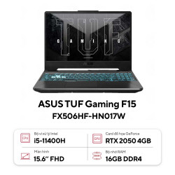 Laptop ASUS TUF Gaming F15 FX506HF-HN017W (Intel Core i5-11400H | 16GB | 512GB | RTX 2050 | 15.6 inch FHD | Win 11 | Đen)