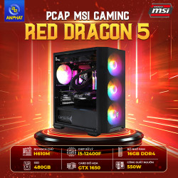PCAP MSI GAMING RED DRAGON 5 A.I ( i5-12400F | 16GB DDR4 | GTX 1650 | 480GB | 600W)