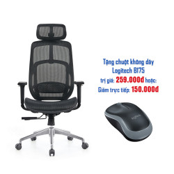 Ghế công thái học ergonomic HyperWork Airy Black