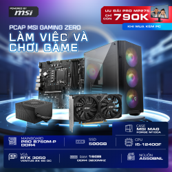 PCAP MSI GAMING ZERO ( i5-12400F | 16GB DDR4 | RTX 3050 | 500GB NVME | PSU CST 550W ) - Cấu hình MSI Build PC sẵn dành cho Fan Rồng Đỏ