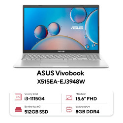 Laptop Asus Vivobook X515EA-EJ3948W (Intel Core i3-1115G4 | 8GB | 512GB | Intel UHD | 15.6 inch FHD | Win 11 | Bạc)