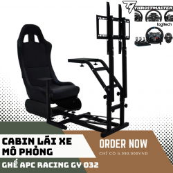 Khung ghế ngồi APC Racing SIM GY032 with Monitor TV Mount / Cabin Ghế đua xe / buồng Giả lập ô tô /  Racing Simulation GY-032 Có giá treo màn hình TV