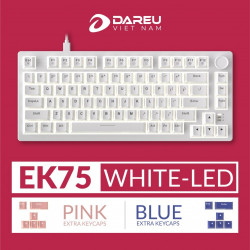 Bàn phím cơ DareU EK75 Full White DareU Dream switch