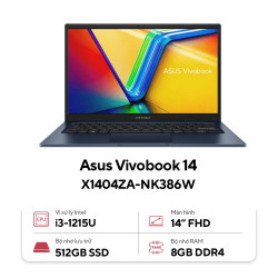 Laptop Asus Vivobook 14 X1404ZA-NK386W (Intel Core i3-1215U | 8GB | 512GB | Intel UHD | 14 inch FHD | Win 11 | Xanh)