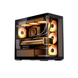 Vỏ Case JONSBO D300 Black ( MATX, Màu Đen, Kính Cong)