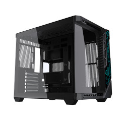 Vỏ Case Máy Tính KENOO LUXE V2 - 3FA BLACK (ATX, Màu Đen ) Case Bể Cá