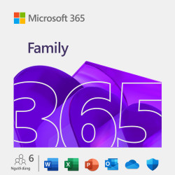 Phần mềm Microsoft 365 Family English Subscr 1YR APAC EM Medialess Emerging Market P10 (6GQ-01896) - 6 user - 30 thiết bị 