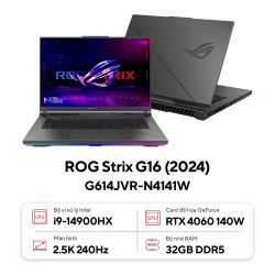 Laptop Asus ROG Strix G16 G614JVR-N4141W (Intel Core i9-14900HX | 32GB | 512GB | RTX4060 | 16.0 QHD-240Hz | W11SL | XÁM)