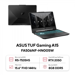 Laptop ASUS TUF Gaming A15 FA506NF HN005W (AMD Ryzen 5 7535HS |RTX 2050 4GB | 8GB | 512GB |  15.6 inch FHD 144Hz | Win 11 | Đen)
