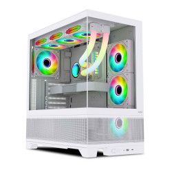 Vỏ case MIK LUMINE WHITE 4FA (ATX, 4 Fan ARBB,  Màu Trắng) Case Bể Cá 