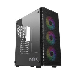 Vỏ case MIK AION BLACK 3FA ( ATX, Màu Đen, 3 Fan ARGB)