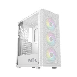 Vỏ case MIK AION WHITE 3FA ( ATX, Màu Trắng, 3 Fan ARGB)