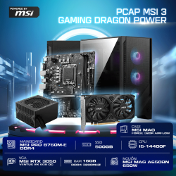 PCAP MSI Gaming Dragon Power 1 ( i5 14400F | 16GB DDR4 | RTX3050 | SSD 500GB | PSU 650W )